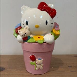 Vintage 1995 Sanrio Hello Kitty Pink 2 Piece Cookie Jar, RARE